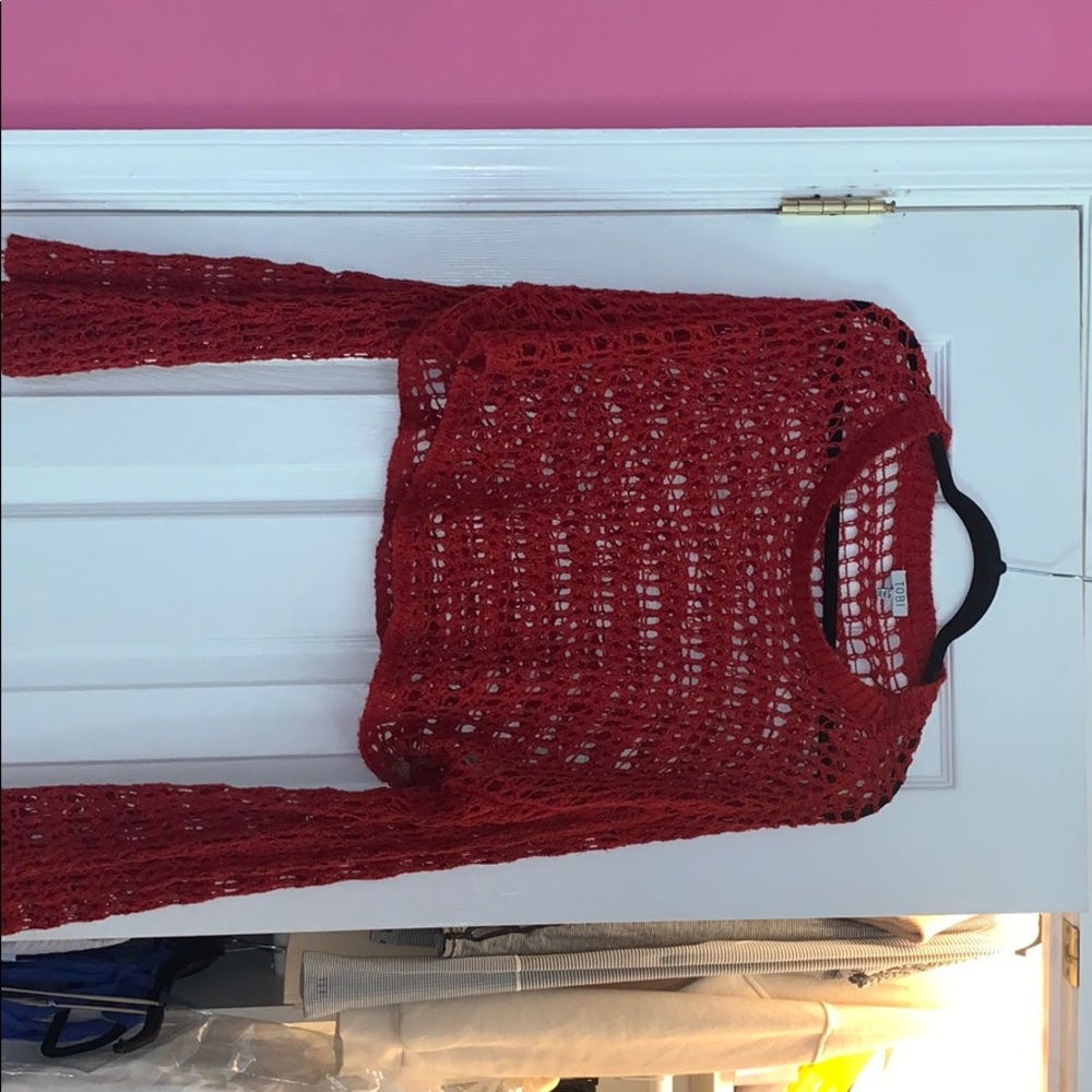 Red crochet Tobi long sleeve
